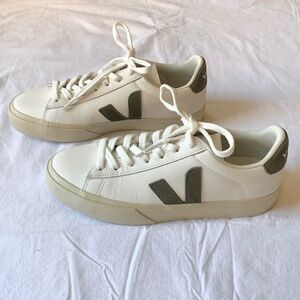 VEJA Campo Leather Sneakers in White Kaki 8